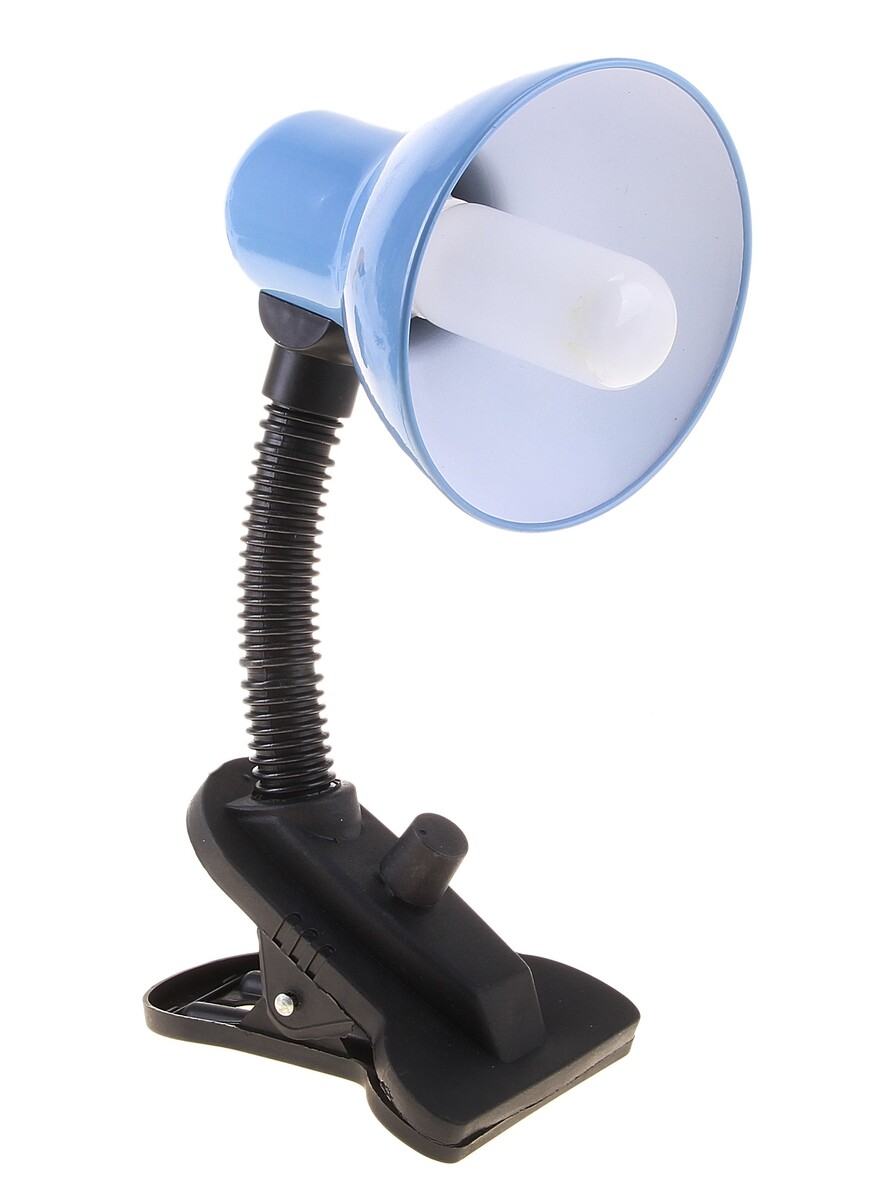 Лампа настольная е27 , светорегулятор, на зажиме (220в) голубая (108а) risalux лампа настольная сенсор на прищепке