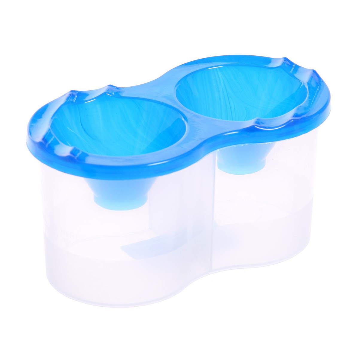 

Стакан - непроливайка для рисования двойной calligrata, 150 мл ×2, с держателем для кистей, синий, Синий;прозрачный