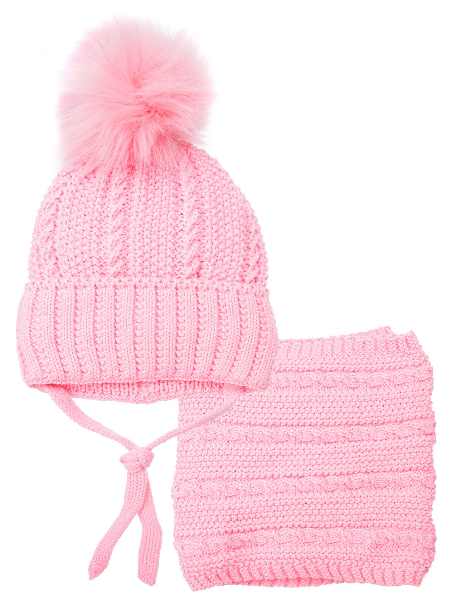 Комплект трикотажный шапка снуд PLAYTODAY, размер рост 98 см, цвет розовый 05147917 - фото 4
