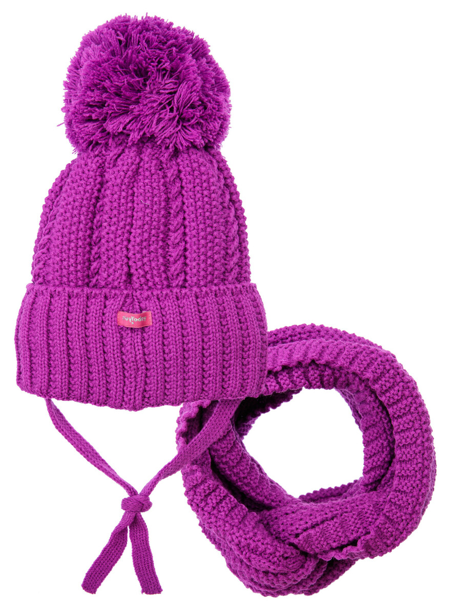 Комплект трикотажный шапка снуд PLAYTODAY, размер рост 98 см, цвет розовый 05147918 - фото 2