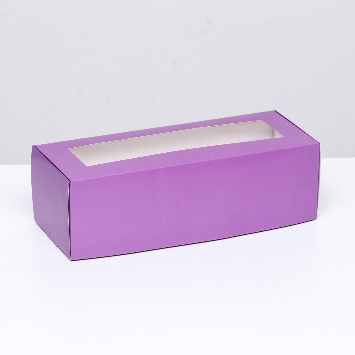 Коробка складная с окном под рулет, сиреневая, 26 х 10 х 8 см коробка под рулет белая 18 5 х 6 5 х 6 5 см
