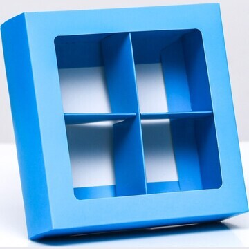 Коробка для конфет 4 шт,голубой, 12,5х 1