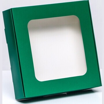 Коробка самосборная, зеленая, 13 х 13 х 