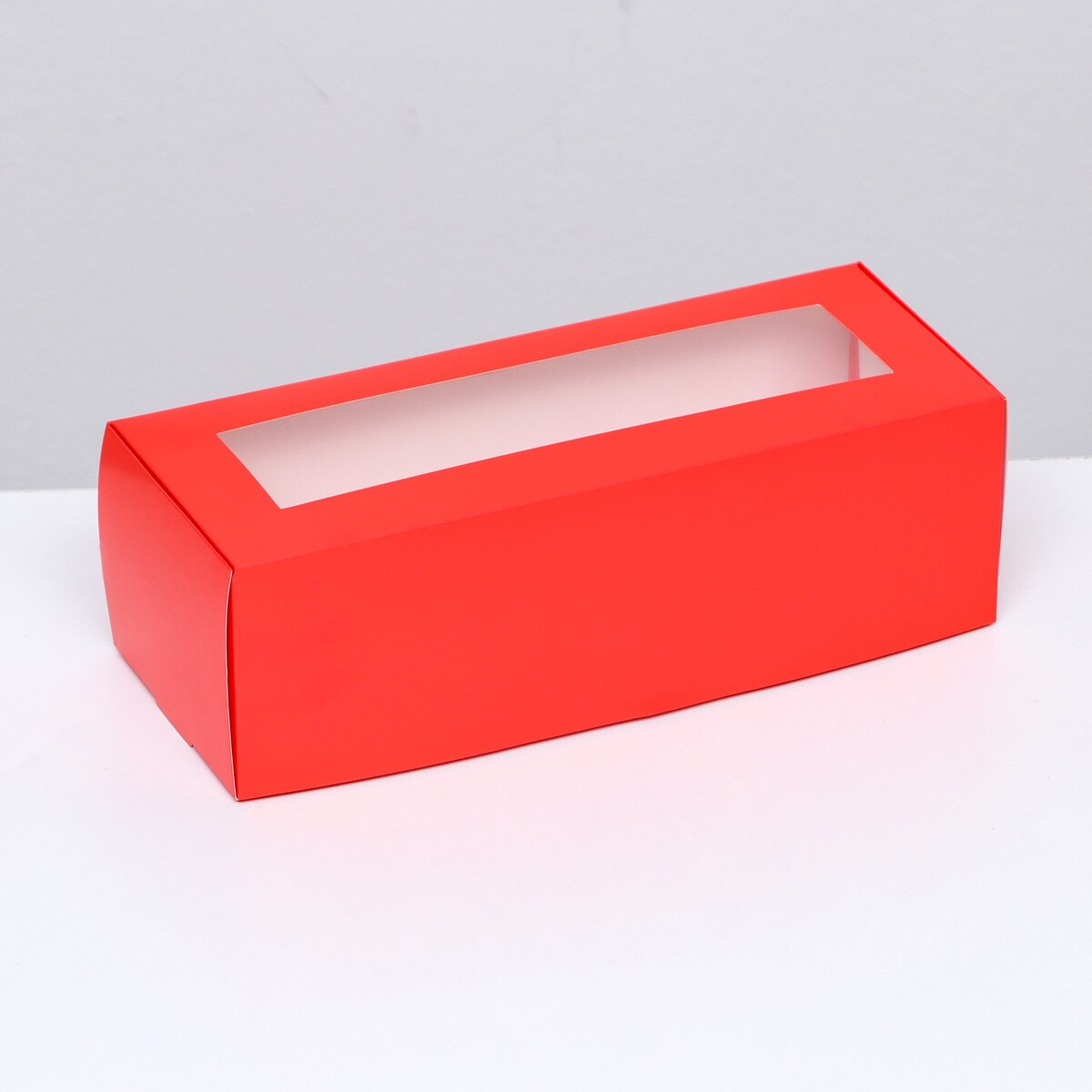 Коробка складная с окном под рулет, красная, 26 х 10 х 8 см коробка под рулет белая 18 5 х 6 5 х 6 5 см