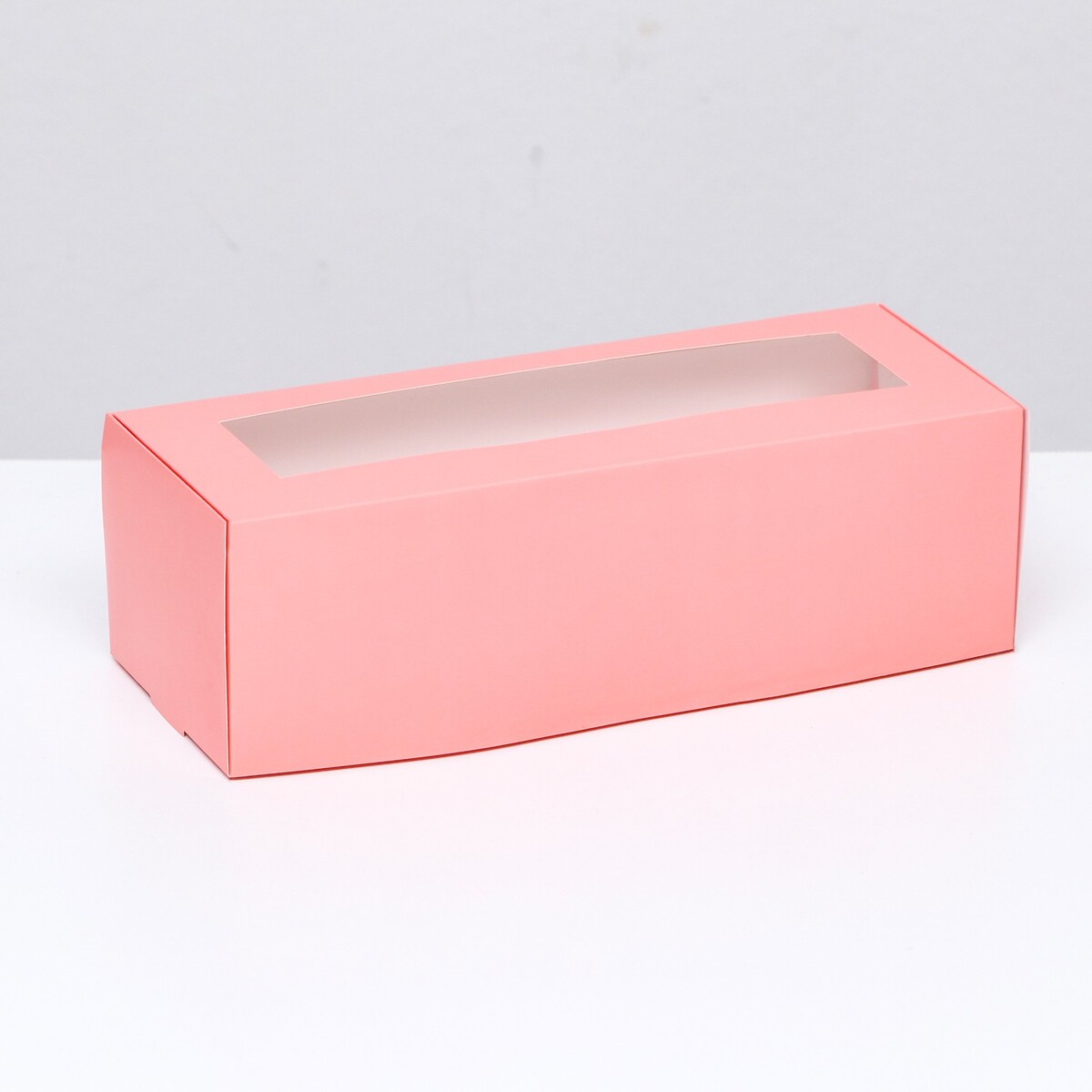 Коробка складная с окном под рулет, розовая, 26 х 10 х 8 см коробка под рулет белая 30 х 12 х 12 см