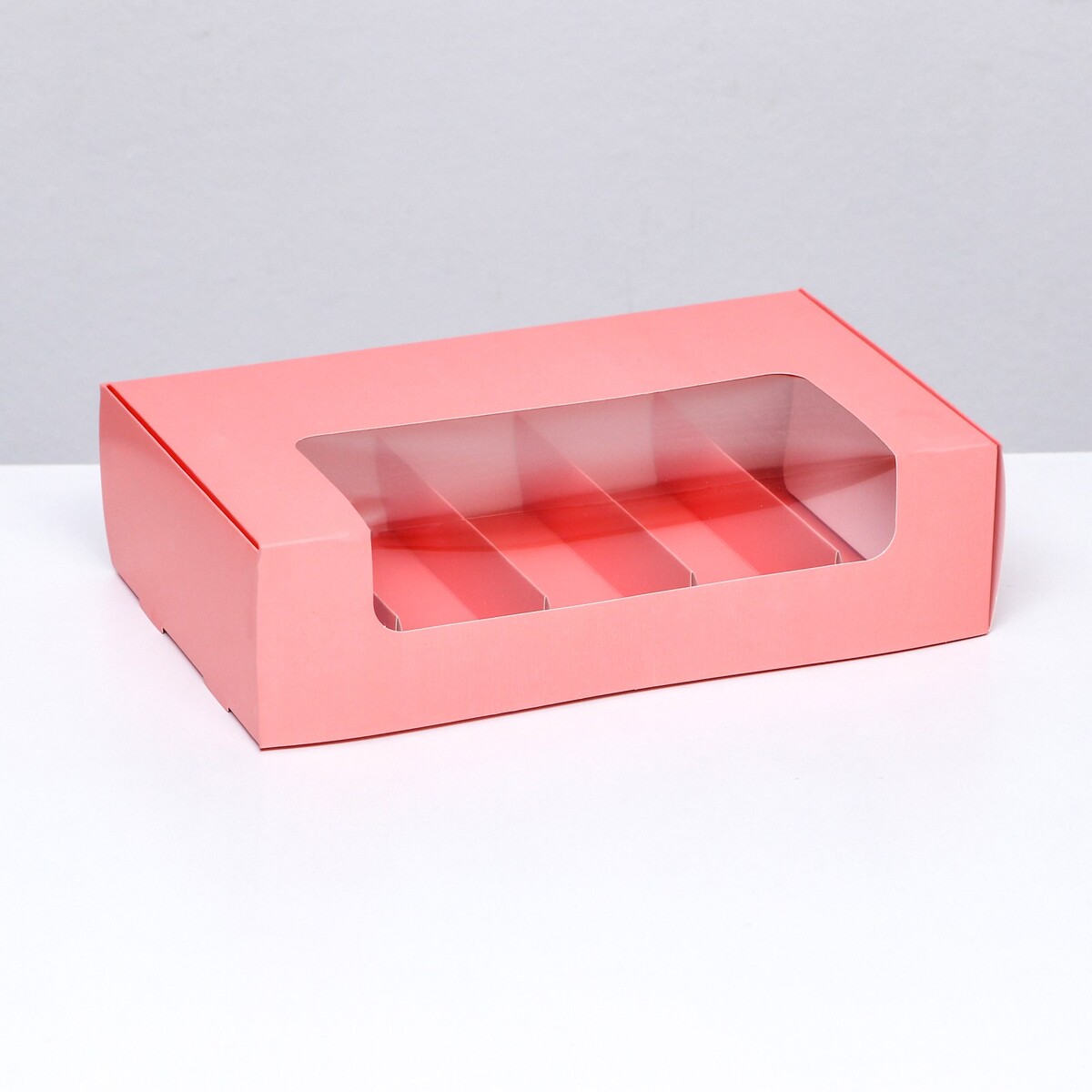 Коробка складная, под 5 эклеров розовый, 25 х 15 х 6,6 см сумка дорожная на молнии складная в косметичку розовый