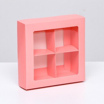 Коробка для конфет 4 шт,розовый, 12,5х 1