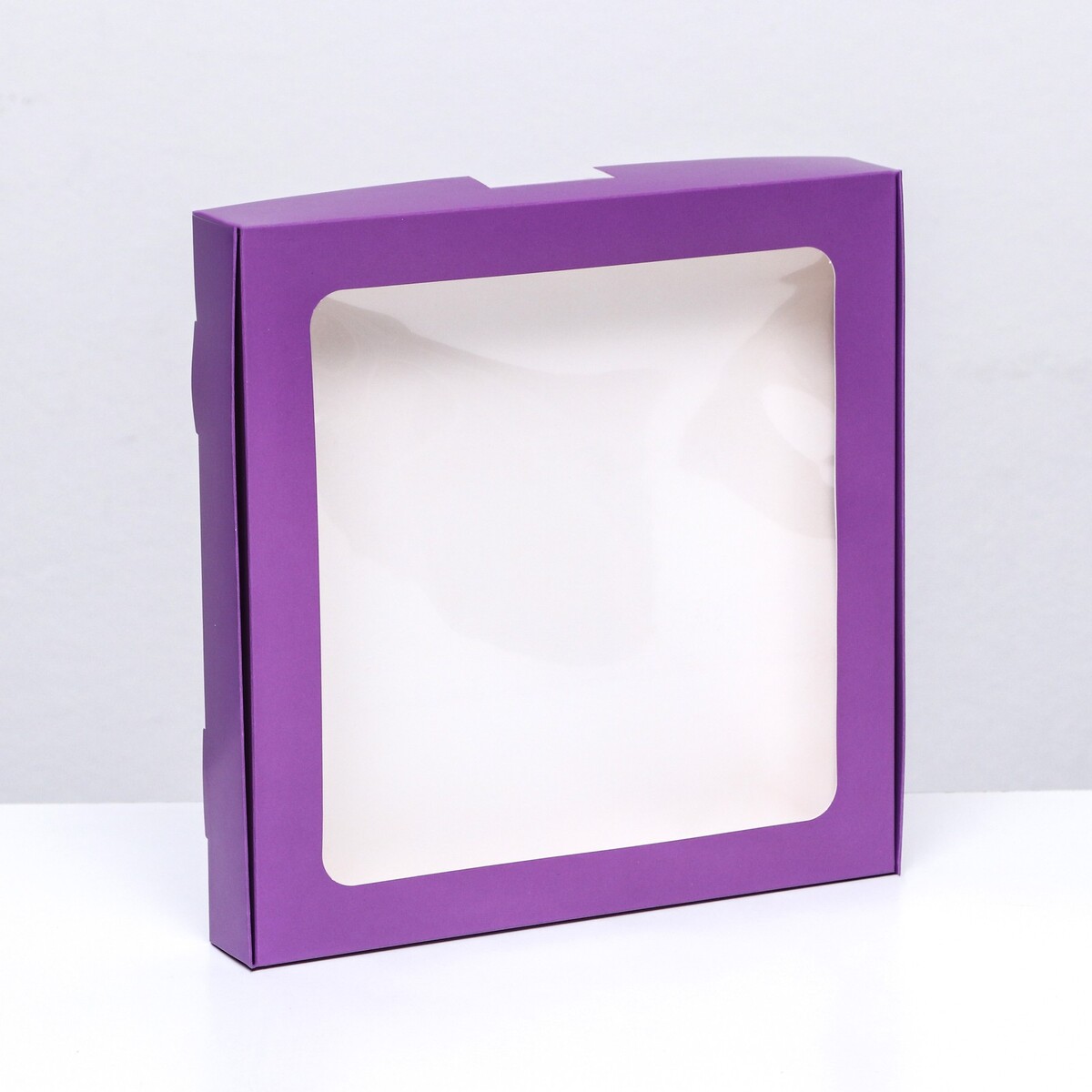 Коробка самосборная с окном сиреневая, 21 х 21 х 3 см коробка самосборная с окном сиреневая 13 х 13 х 3 см