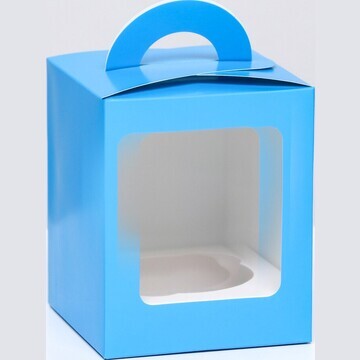 Упаковка под один капкейк с окном голуба