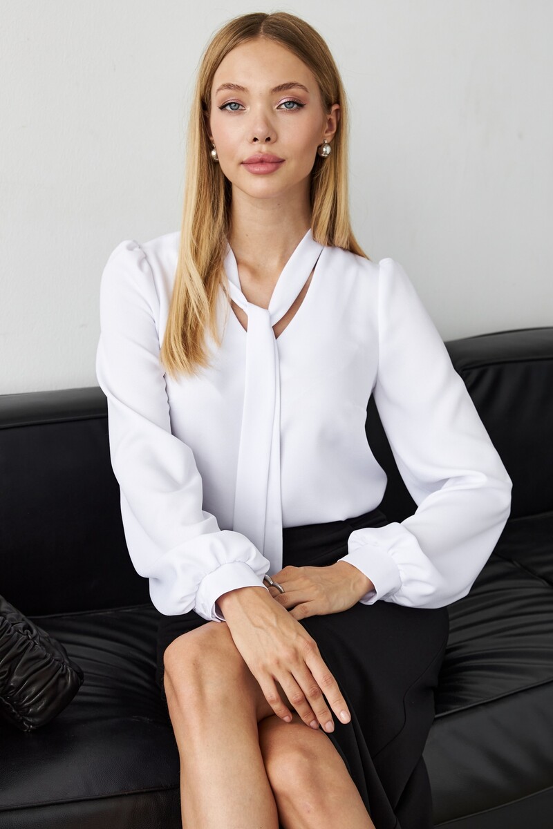 Блуза рубашка LONA, размер 42, цвет белый 05250372 - фото 1