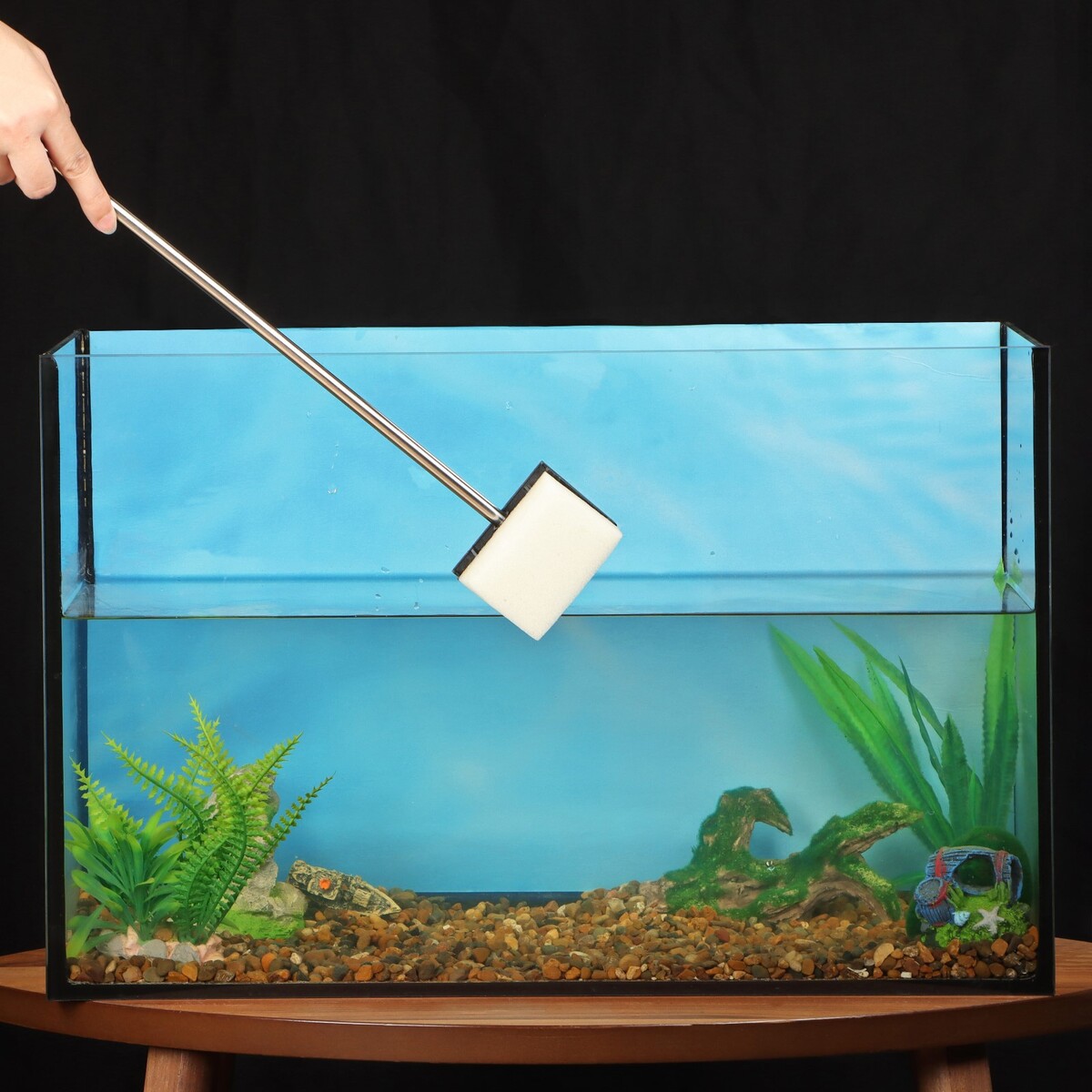 Скребок для аквариума двусторонний с металлической ручкой, 48 х 7,5 см Пижон Аква
