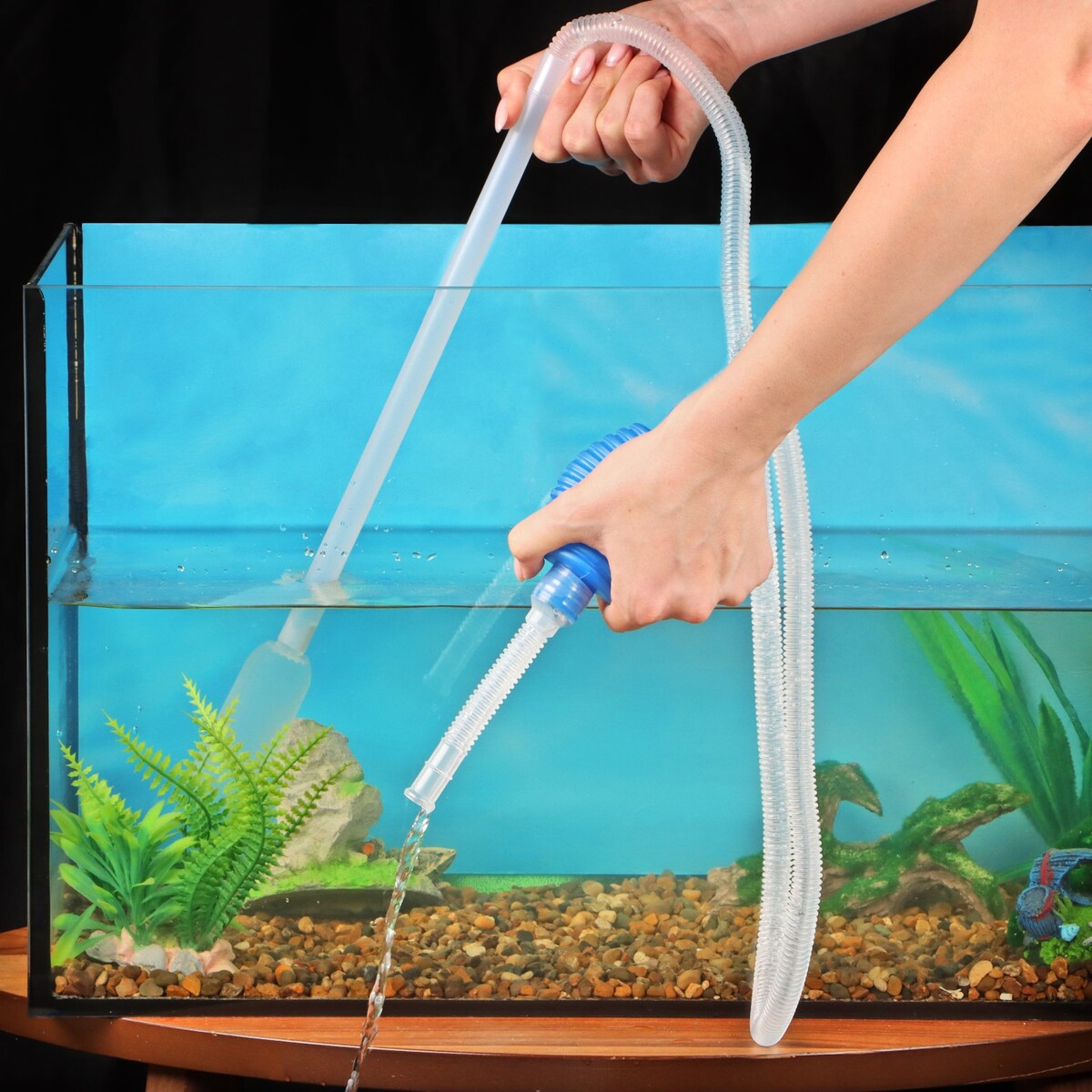 Сифон аквариумный сачок аквариумный 10 см зеленый