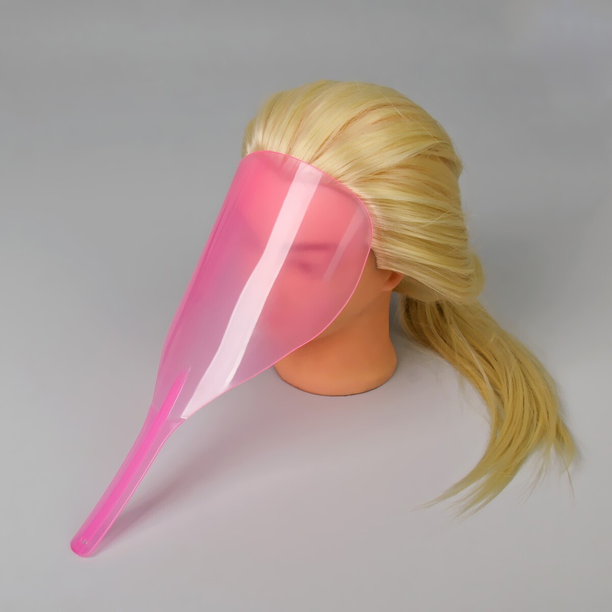 Экран для защиты лица, с ручкой, 31,5 × 13,5 см, цвет розовый массажёр для лица и зоны декольте 14 5 × 5 5 см двусторонний розовый кварц