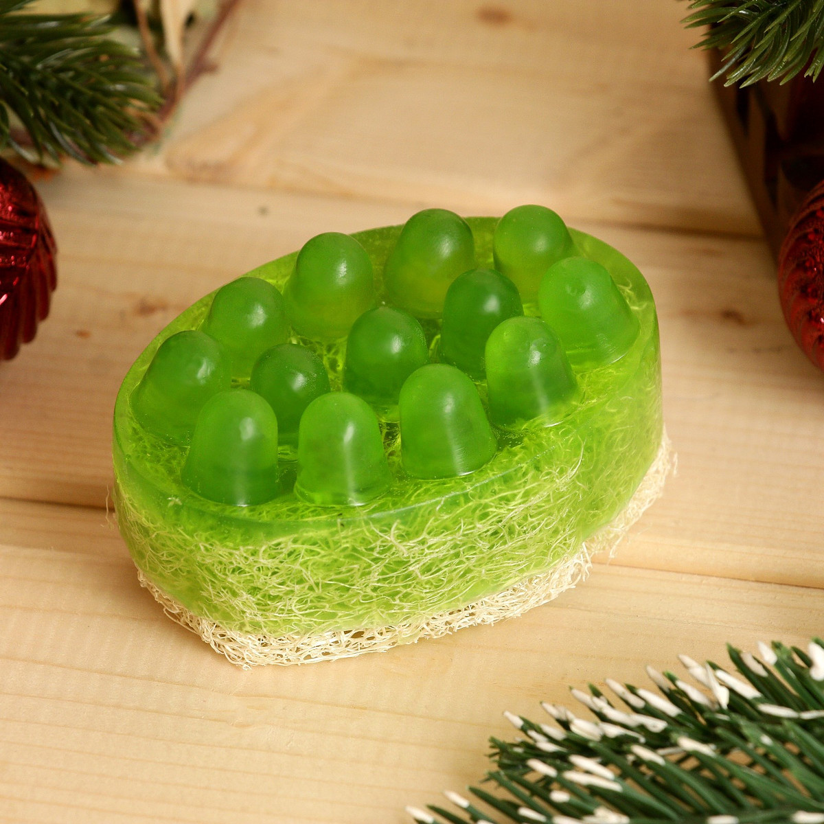 

Массажное мыло с люффой, Зеленый