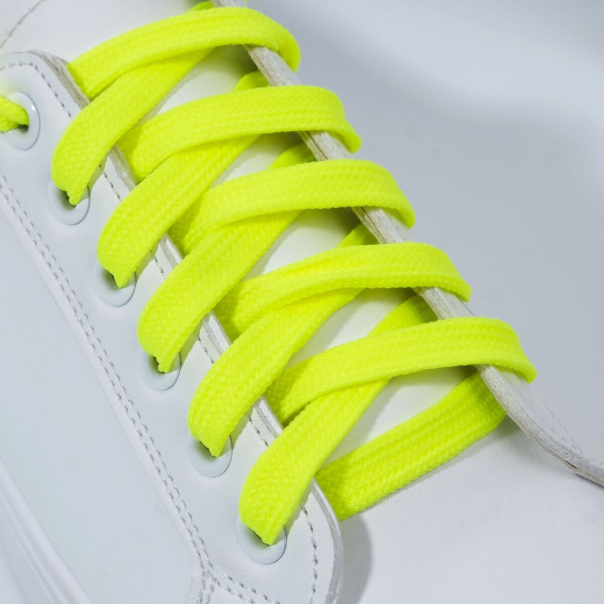 Шнурки для обуви, пара, плоские, 10 мм, 120 см, цвет желтый неоновый шнурки для обуви пара плоские 9 мм 120 см желтый неоновый