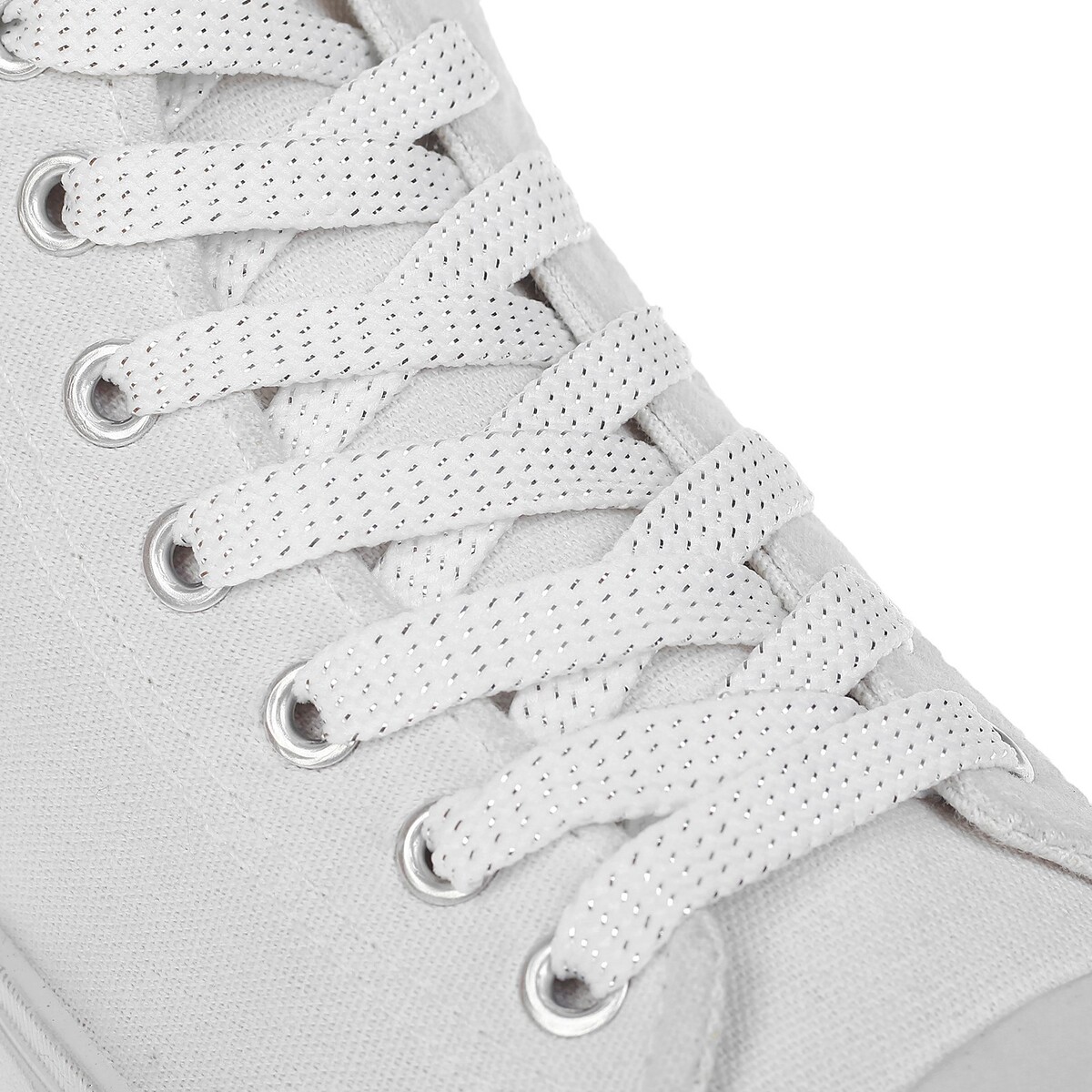 фото Шнурки для обуви, пара, плоские, 8 мм, 110 см, цвет белый onlitop