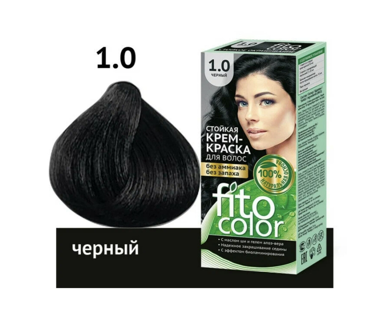 Стойкая крем-краска для волос тон черный 115 мл