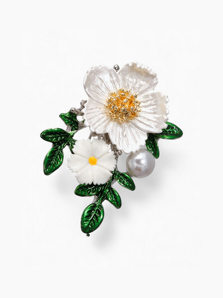 

Брошь, Зеленый;белый
