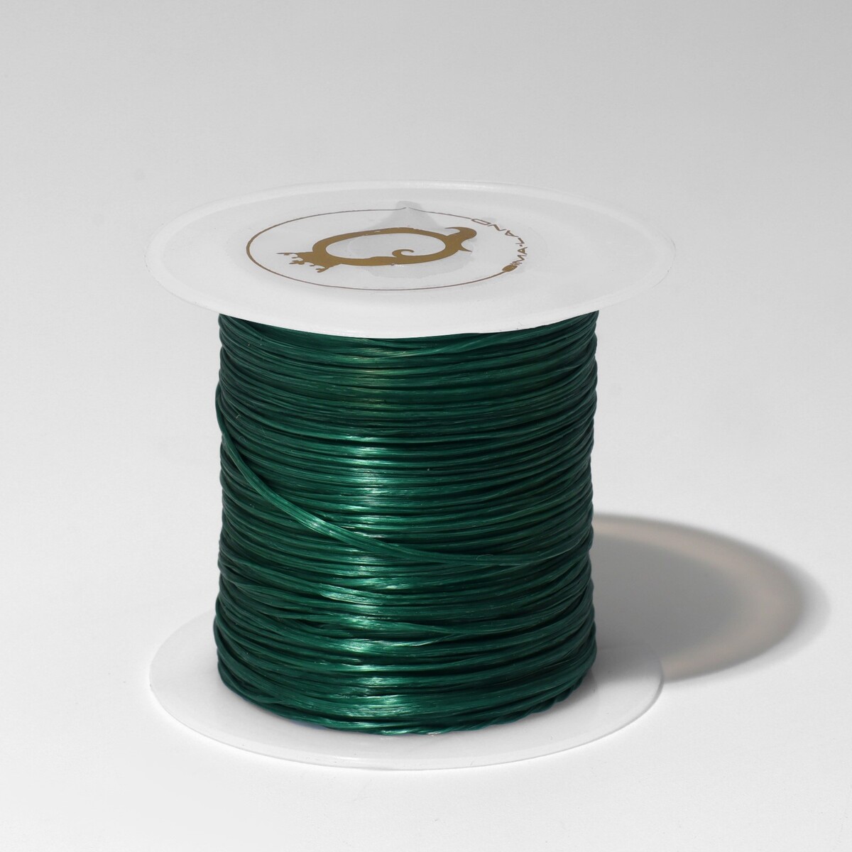 Нить силиконовая (резинка) d=0,5 мм, l=10 м (прочность 2250 денье), цвет темно-зеленый