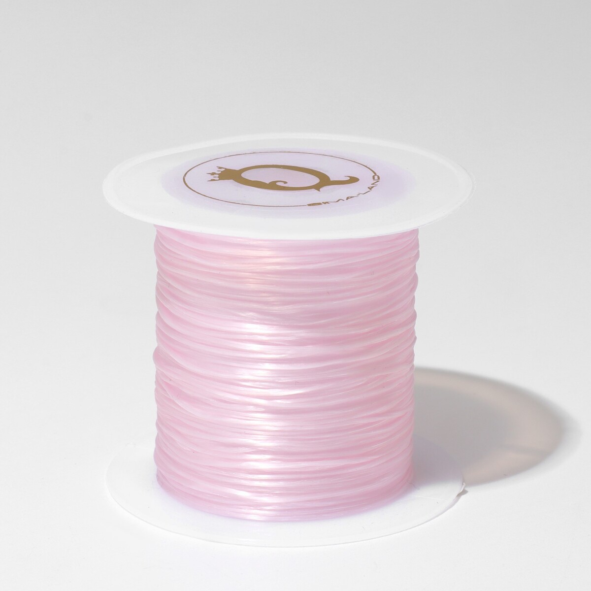 Нить силиконовая (резинка) d=0,5 мм, l=10 м (прочность 2250 денье), цвет светло-розовый