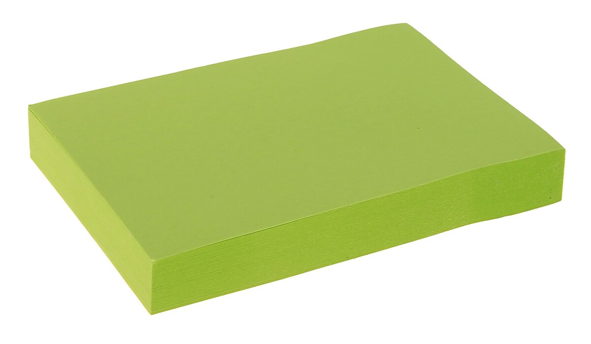 Блок с липким краем 51 мм x 76 мм, 100 листов, флуоресцентный, зеленый