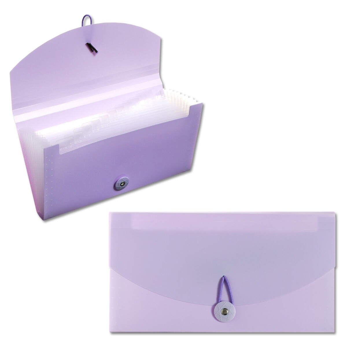 Папка на резинке а65, 12 отделений, фиолетовая, пастель коса на резинке 42 см фиолетовый