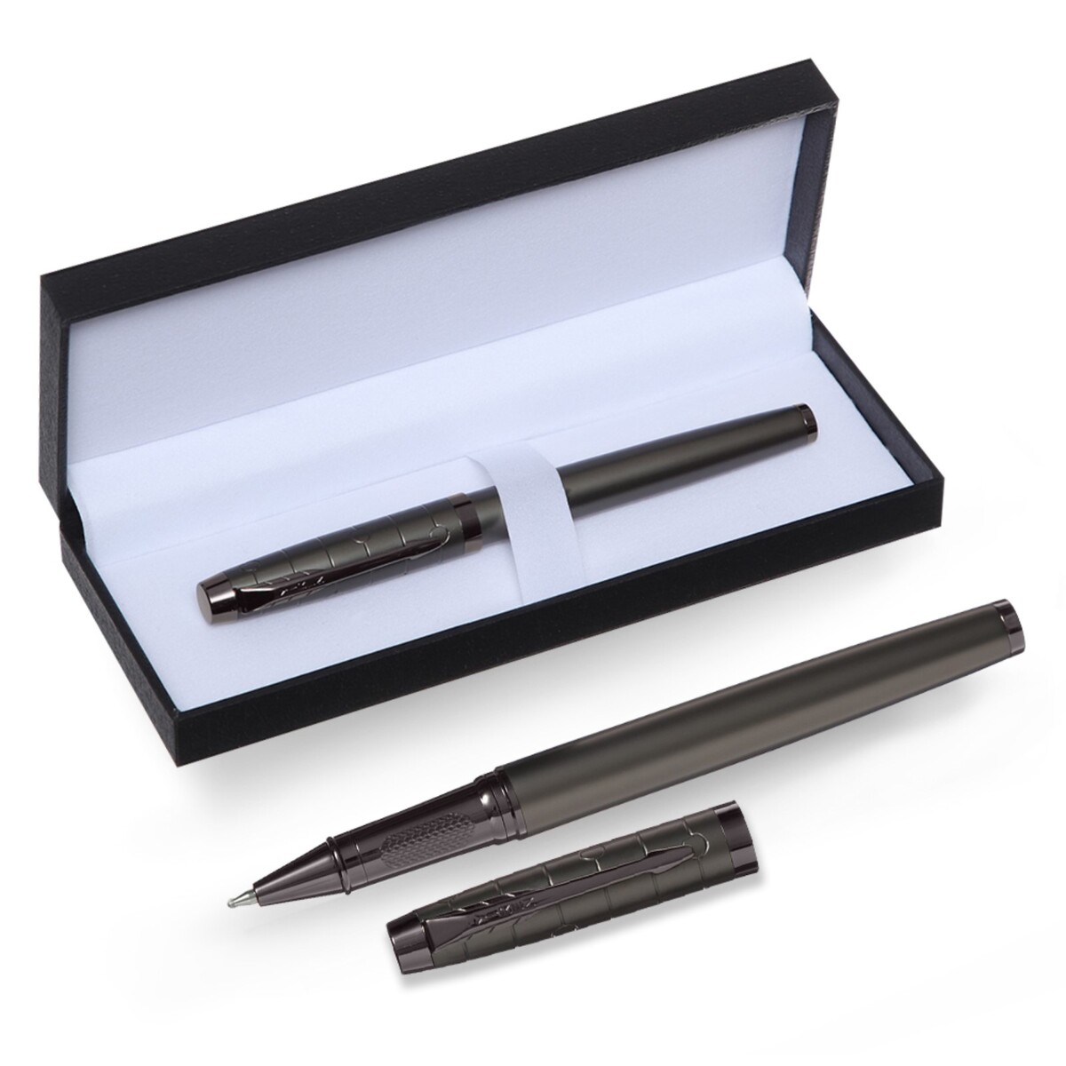 Ручка подарочная роллер, в кожзам футляре, корпус темнно-серый внешний корпус ssd agestar 31ubnv1c m2 nvme 2280 m key алюминий серый