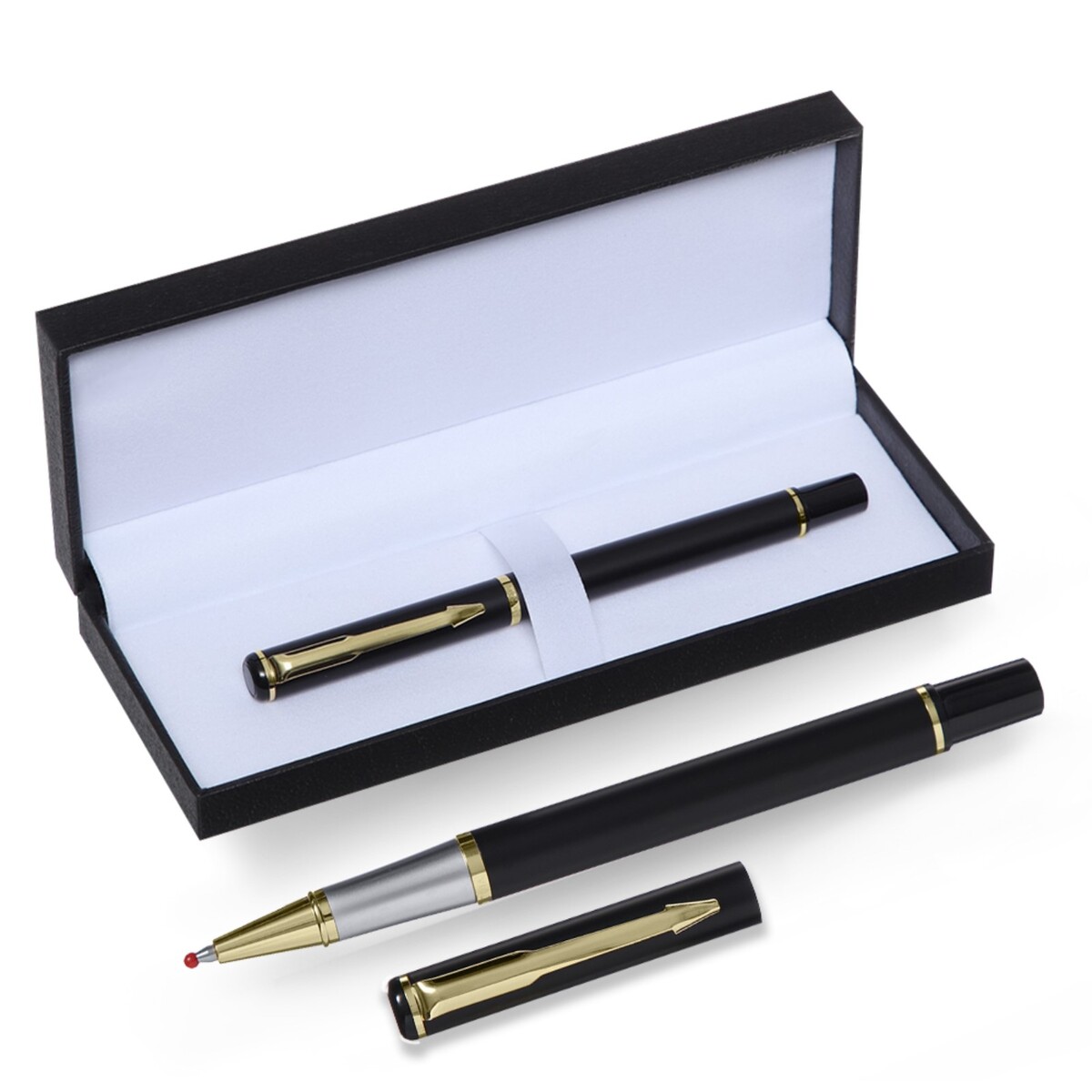 Ручка подарочная роллер, в кожзам футляре, корпус черный, золото, серебро сортер wonderworld роллер