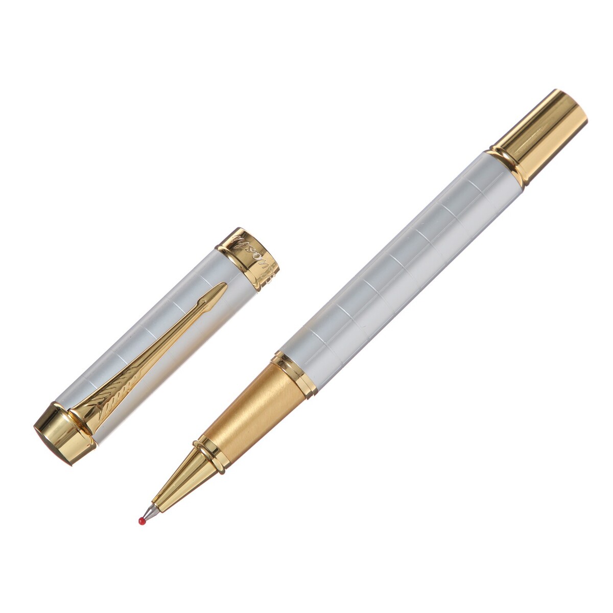 Ручка подарочная роллер, в кожзам футляре, корпус серый, золото ручка рейлинг cappio м о 96 мм золото серый