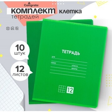 Комплект тетрадей из 10 штук, 12 листов 