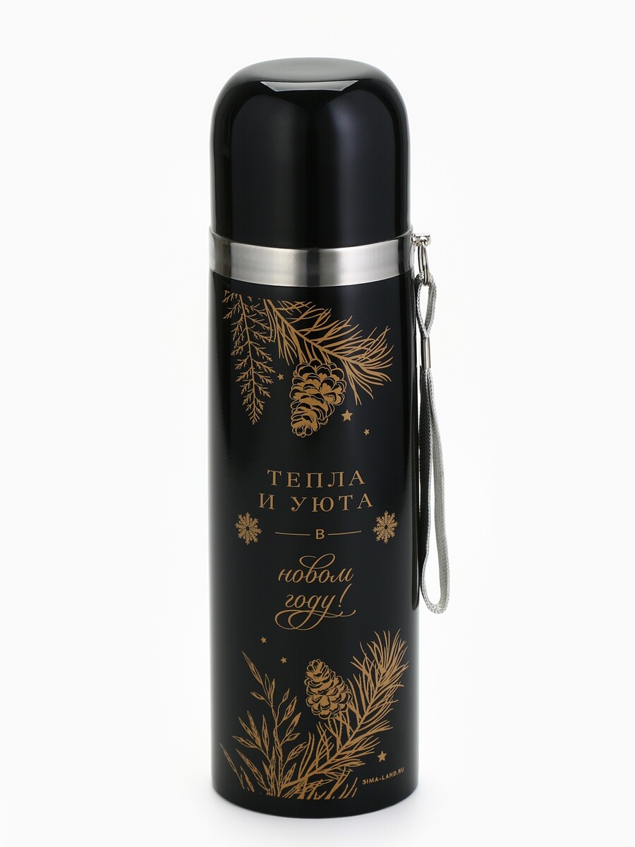 

Термос с подвесом новогодний, Черный
