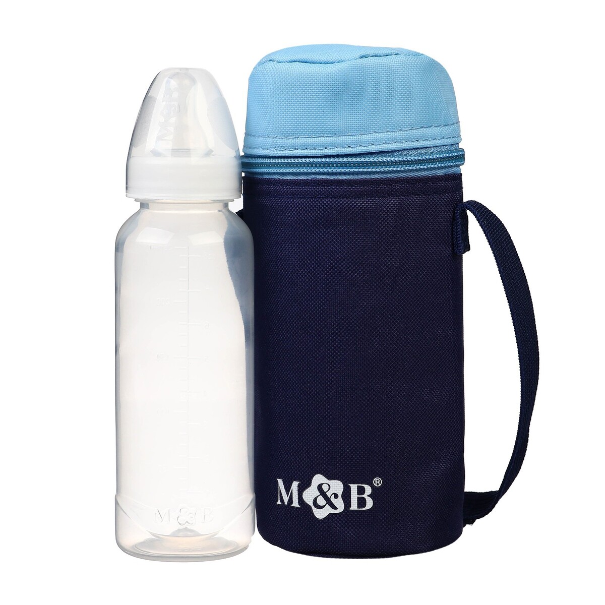 Термосумка для бутылочки m&b цвет синий/голубой, форма тубус термосумка для бутылочки m