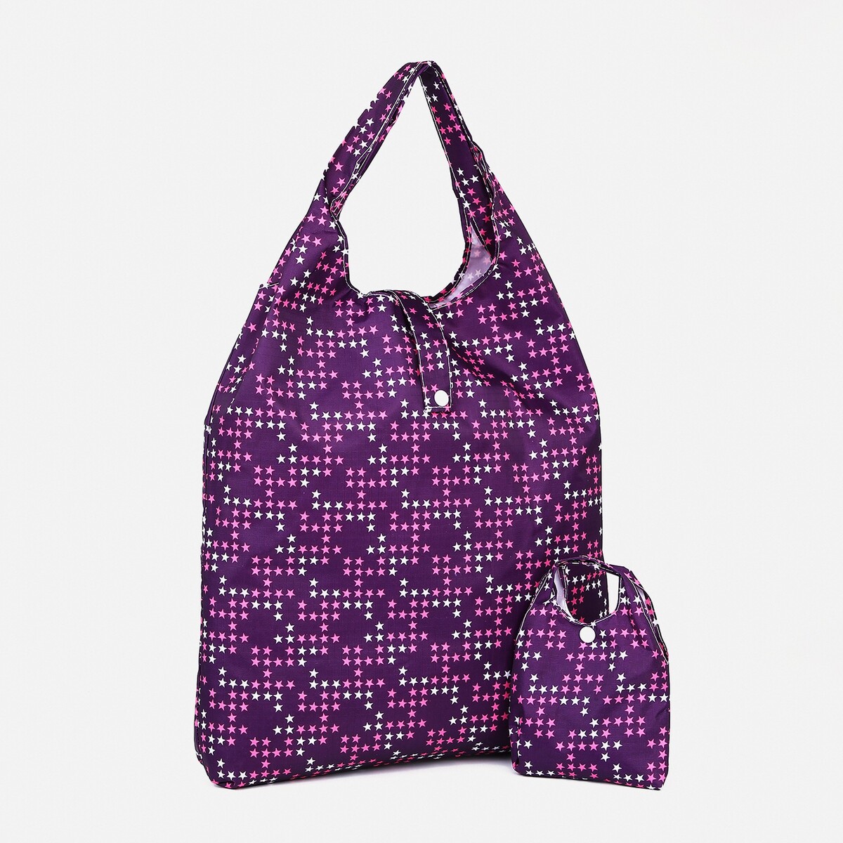 Сумка хозяйственная на кнопке, цвет фиолетовый сумка хозяйственная без застежки фиолетовый
