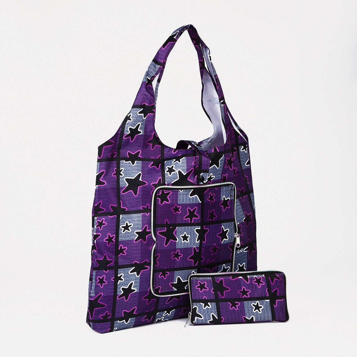 Сумка хозяйственная на кнопке, цвет фиолетовый сумка для йоги sangh 48×25×18 см фиолетовый