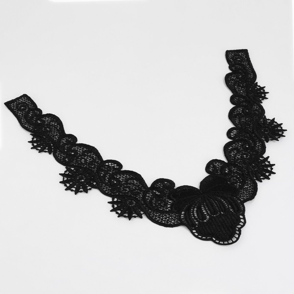 Воротник кружевной, 23,5 × 24,3 см, цвет черный No brand