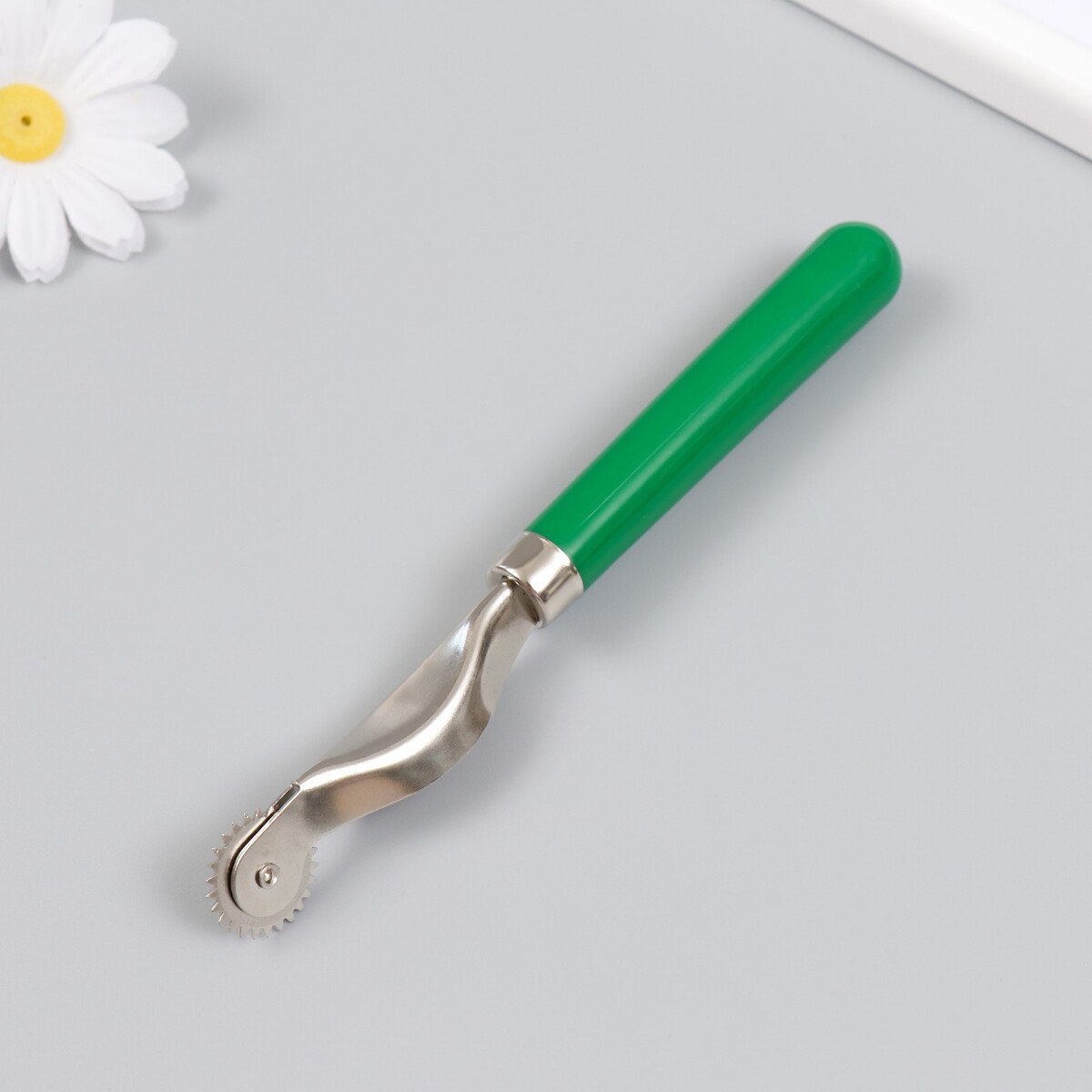 Шовный маркер пластик, металл, зеленая ручка 15,5 см папка скоросшиватель hor lines пластик 0 7мм зеленая