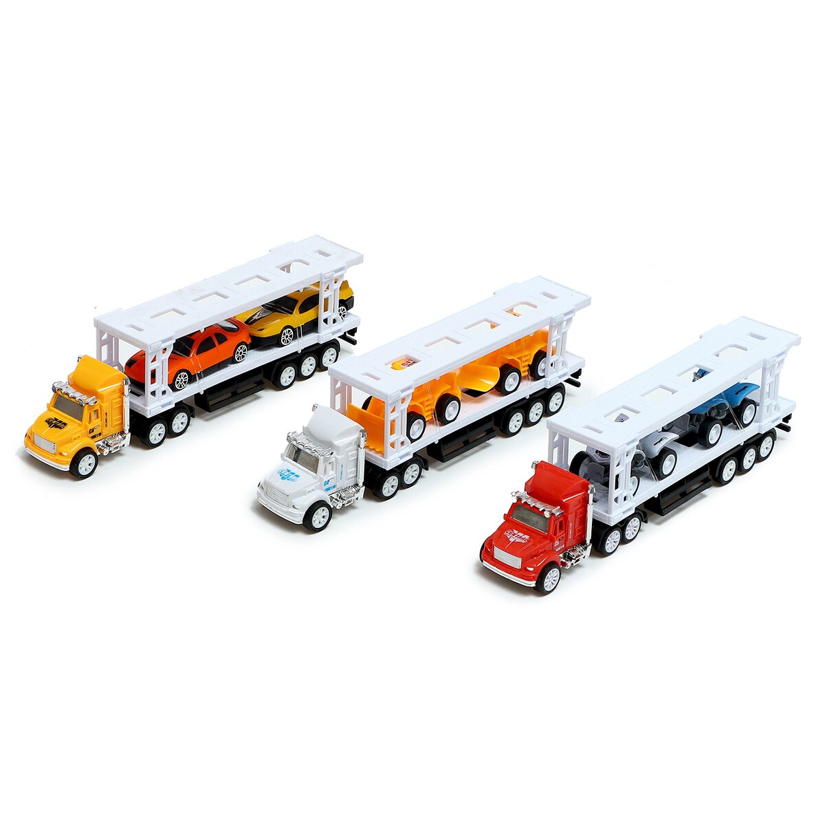 Набор инерционных грузовиков набор грузовиков автоград dino 9682235 3 шт