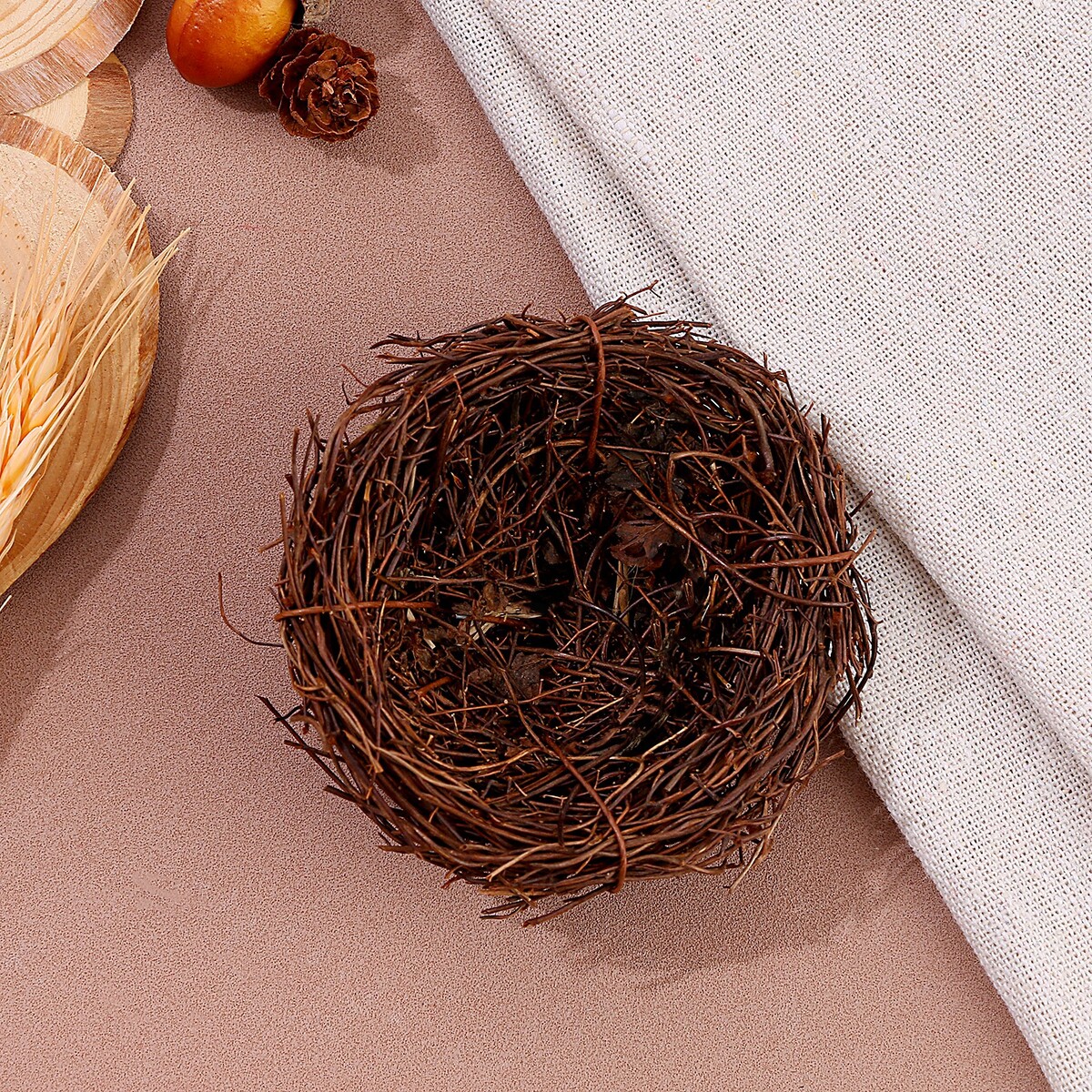Гнездо из природных материалов для декора, 7 × 7 × 3,5 см змеиное гнездо роман
