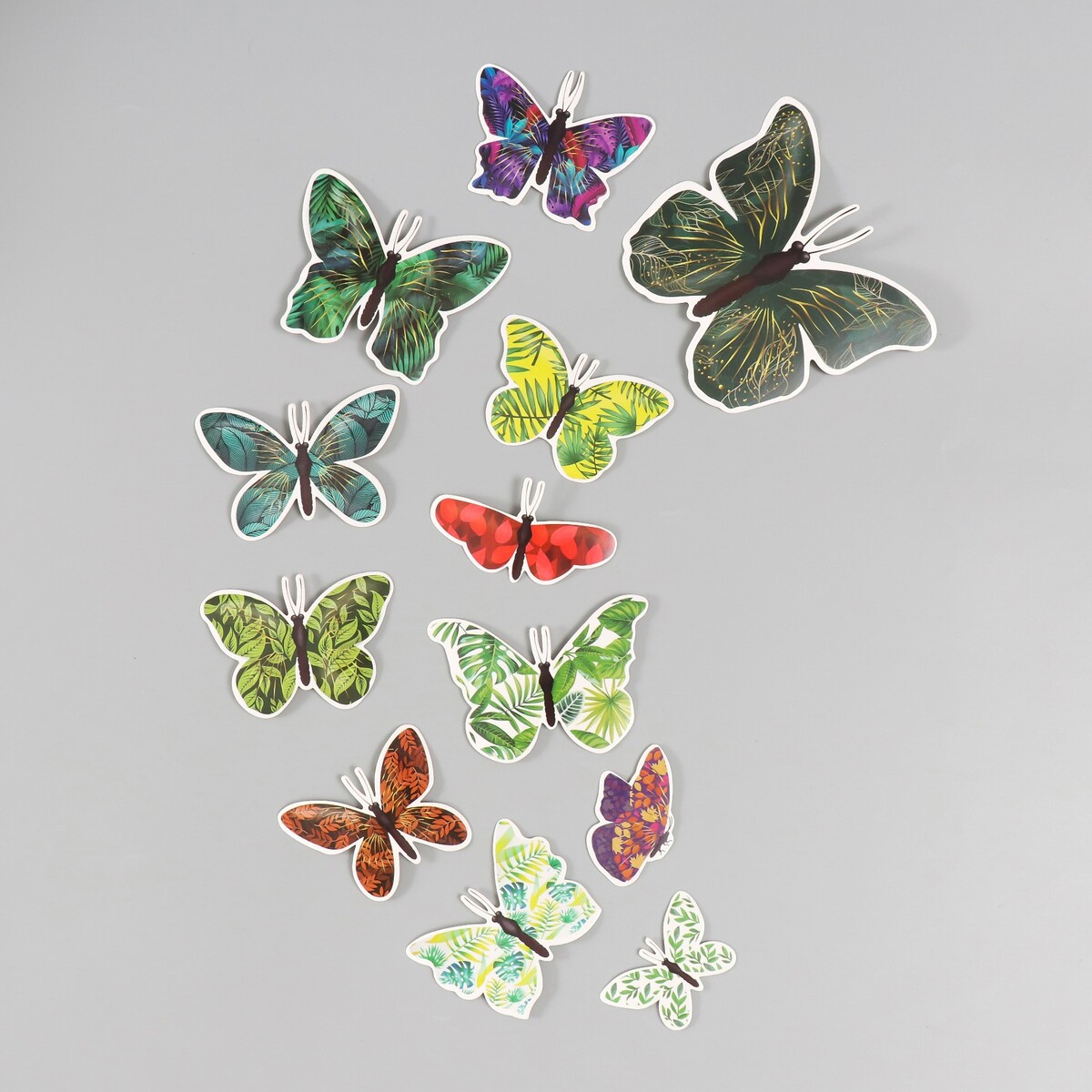 Бабочки картон музыка ветра металл листья и бабочки 5 колокольчиков 65х17 см