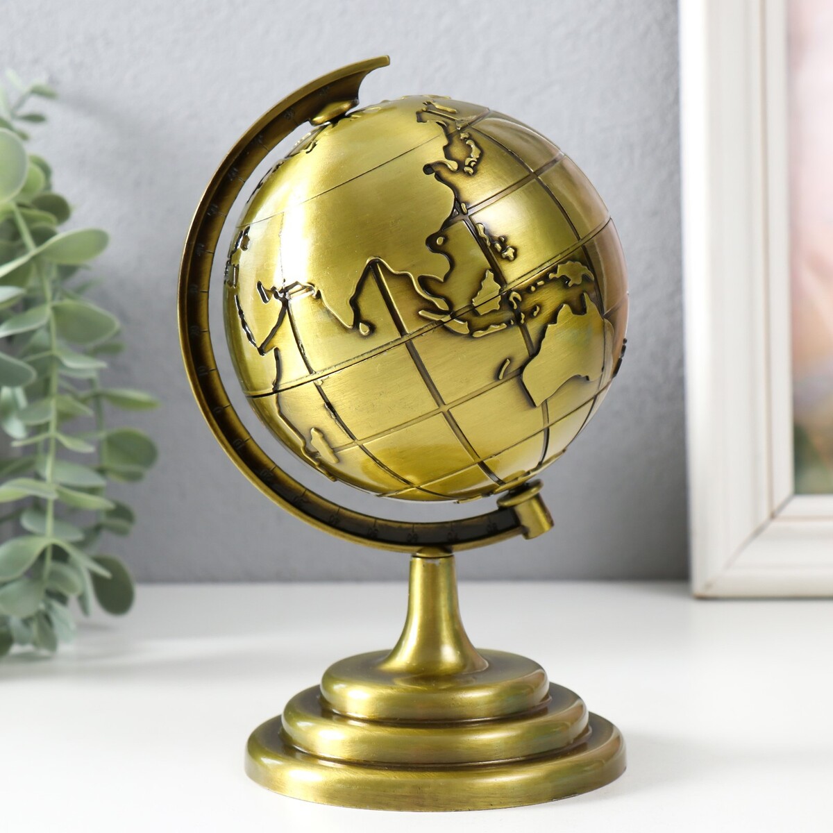 Сувенир металл сувенир металл стекло подставка чаша на очном месяце d 15 см золото 21 5х10х2 см