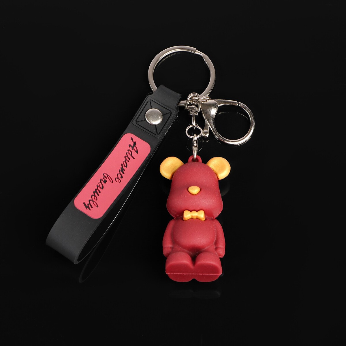 Брелок для ключей, мишка, 9,6×2,8 см No brand, цвет красный 05582133 - фото 1