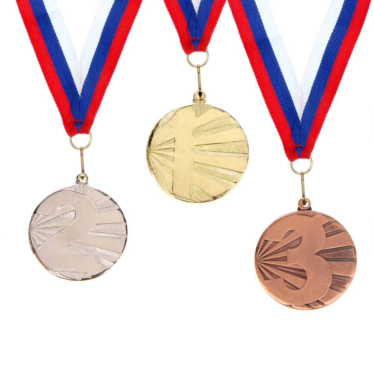 Медаль призовая 045 диам 4,5 см. 1 место. цвет зол. с лентой
