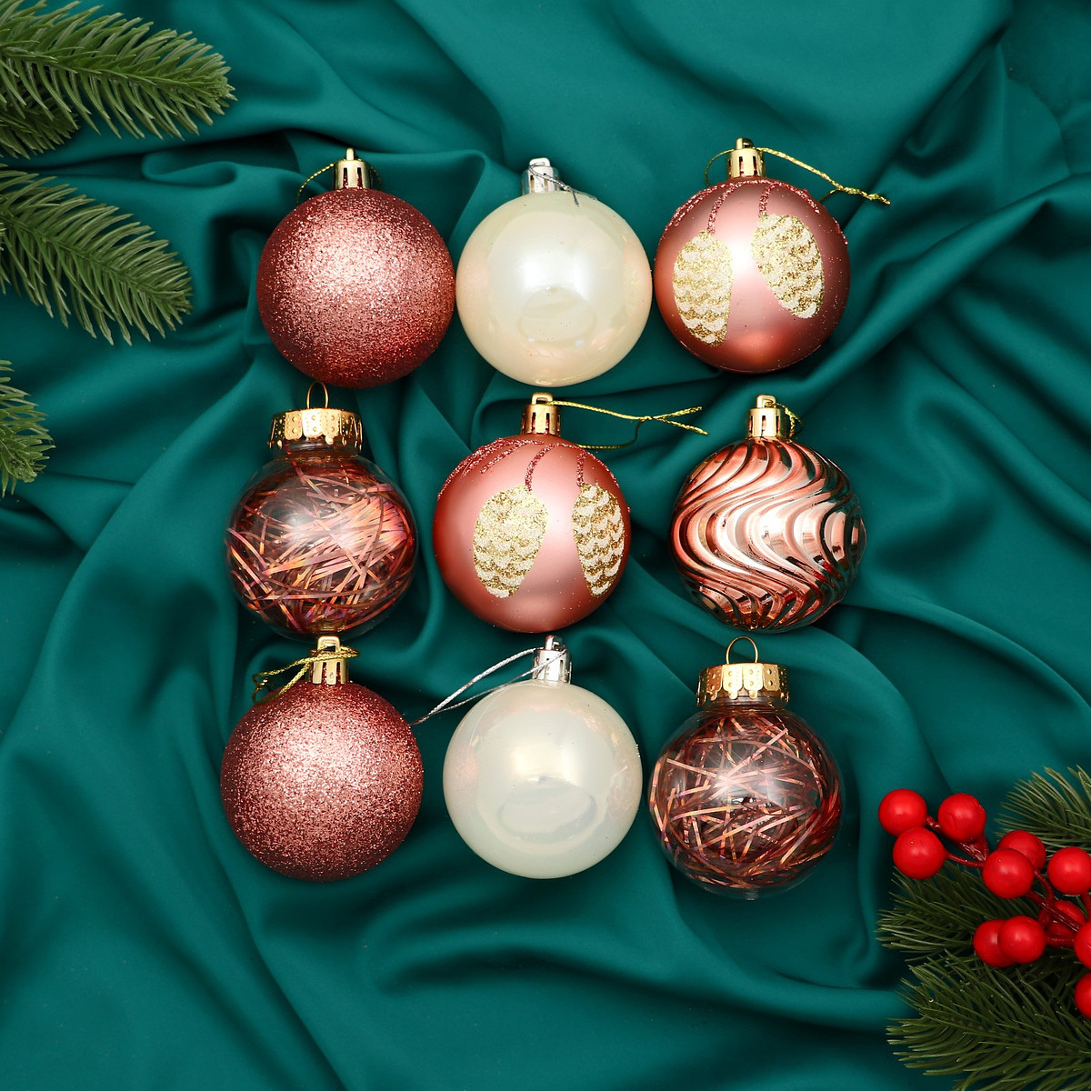 

Ёлочные игрушки, Разноцветный;прозрачный;розовый