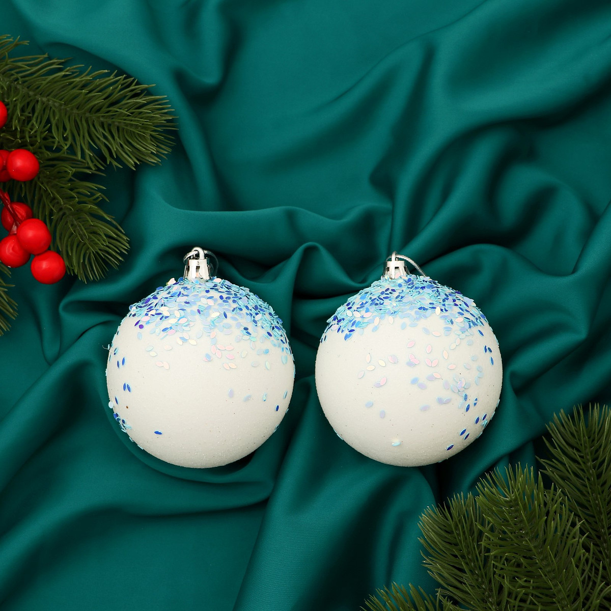 

Ёлочные игрушки, Белый;голубой