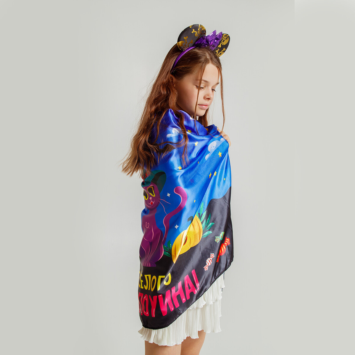 Ободок карнавальный 5583313 Черный, золотистый, фиолетовый, фото 2