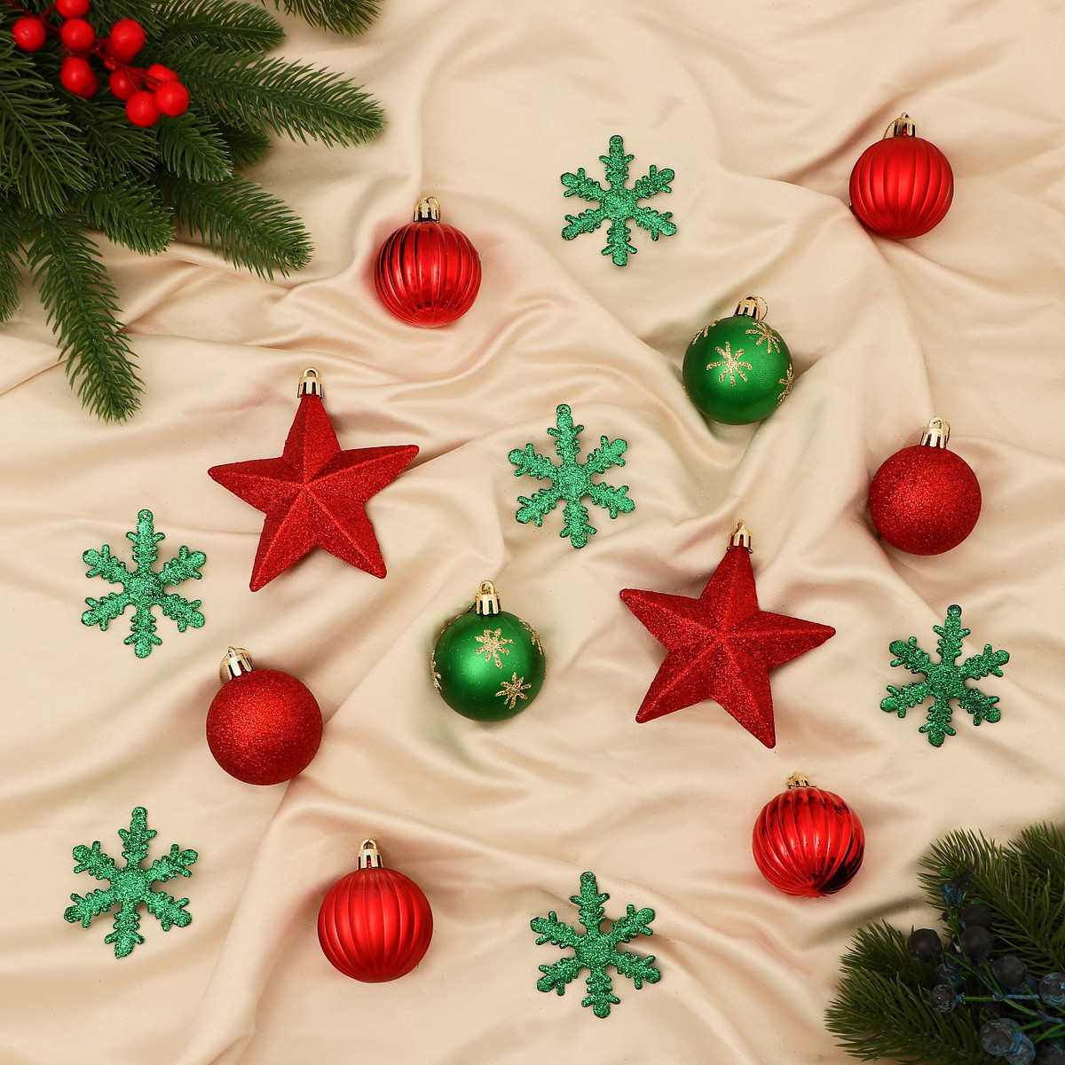 

Ёлочные игрушки, Разноцветный;зеленый;красный