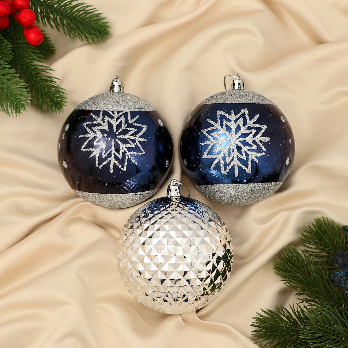 

Ёлочные игрушки, Разноцветный;серебристый;синий