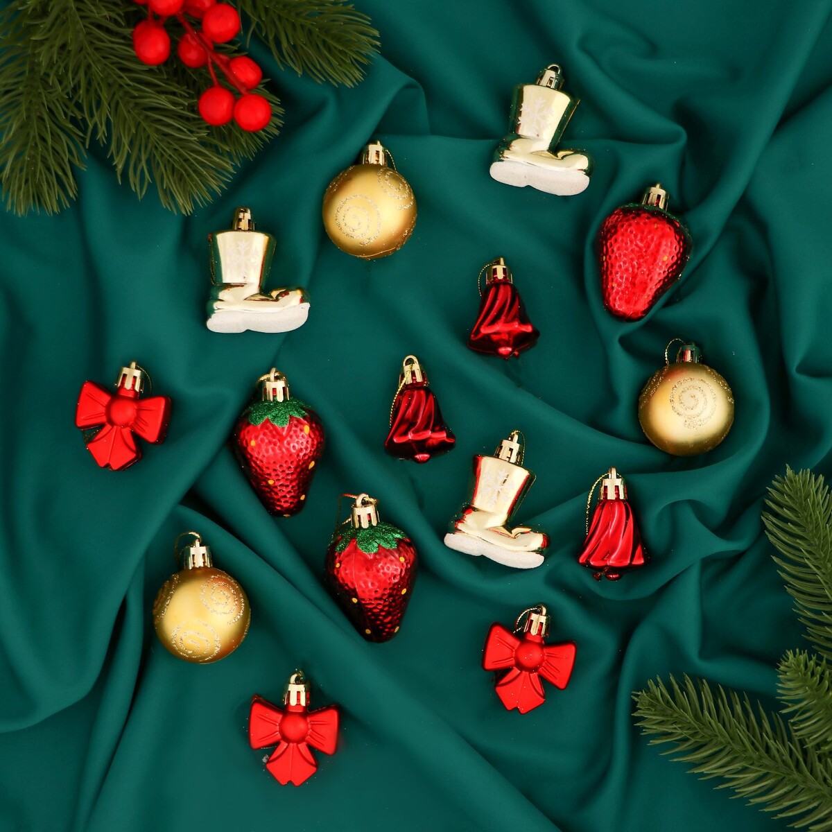 

Ёлочные игрушки, Разноцветный;красный;золотистый