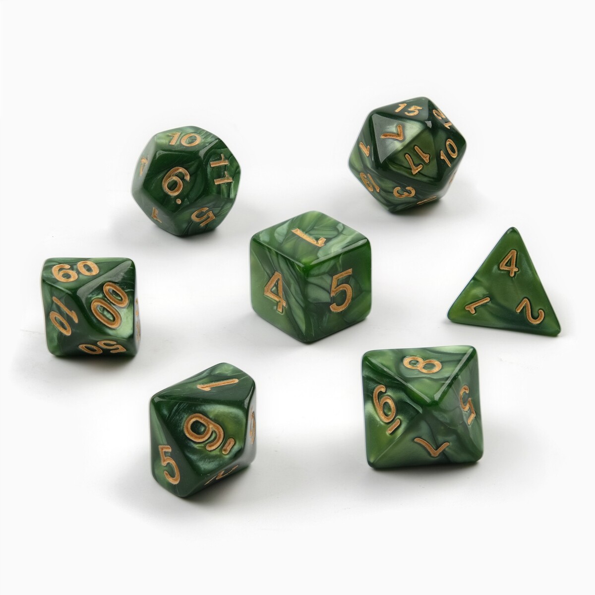 Набор кубиков для d&d (dungeons and dragons, днд) Время игры, цвет зеленый 05584047 - фото 2