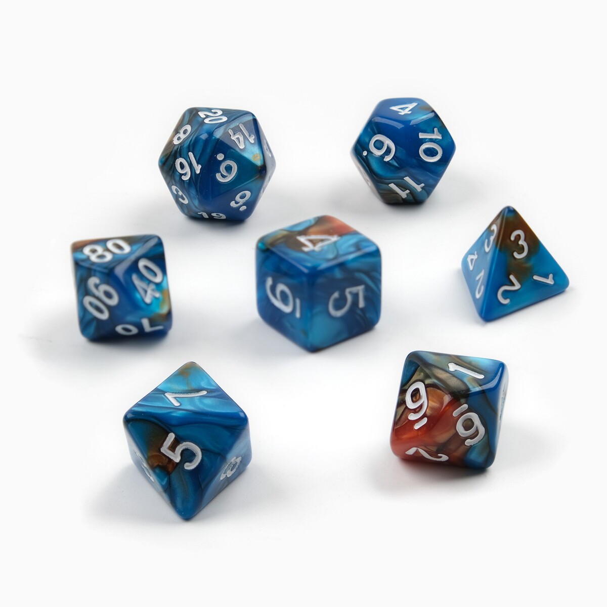 Набор кубиков для d&d (dungeons and dragons, днд) Время игры, цвет синий 05584222 - фото 2